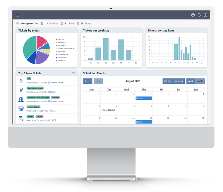 FixMate Management app on an a desktop computer